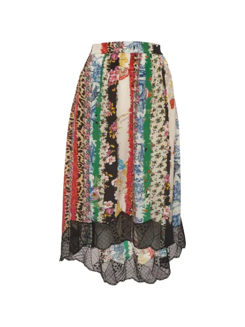 Zadig&Voltaire Joslin mix-print lace-trim midi skirt Neutrals 1337865