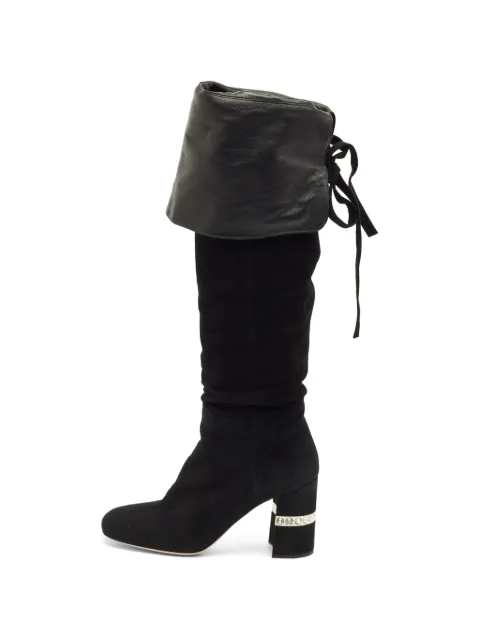 Miu Miu Pre-Owned crystal-embellished boots Black 1255186