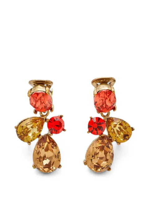 Oscar de la Renta Pre-Owned crystal-embellished drop earrings Gold 1356850