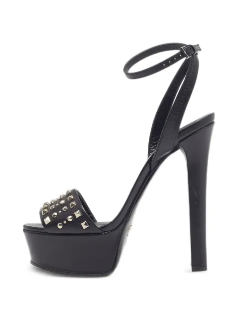 Gucci Pre-Owned Leila studded platform sandals Black 1313166