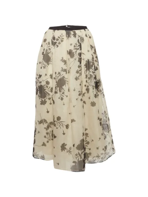 Max Mara printed organza midi skirt Neutrals 1304963