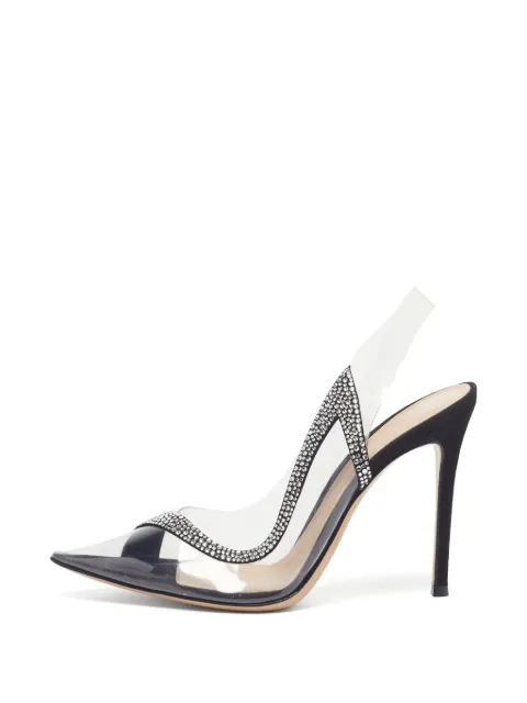 Gianvito Rossi Hortensia crystal-embellished pumps Black 1330917