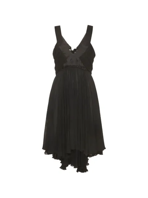 Dolce & Gabbana Pre-Owned gathered satin-trim midi dress Black 1326583