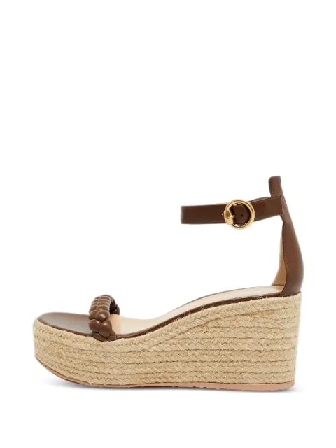 Gianvito Rossi Merida braided wedge espadrilles Brown 1330123