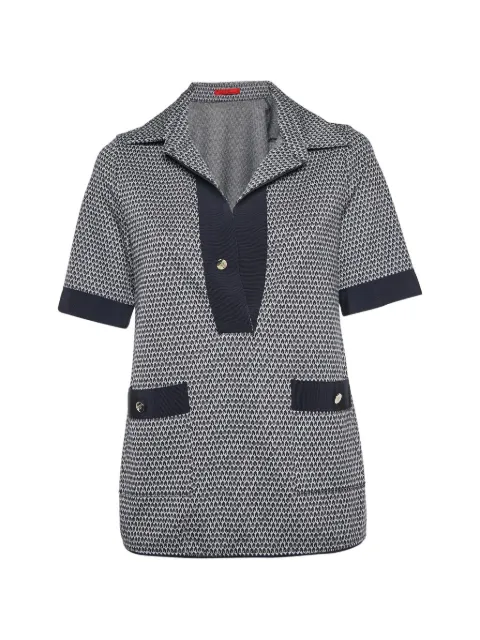 Carolina Herrera Vintage geometric-pattern short-sleeve T-shirt Blue 1327305