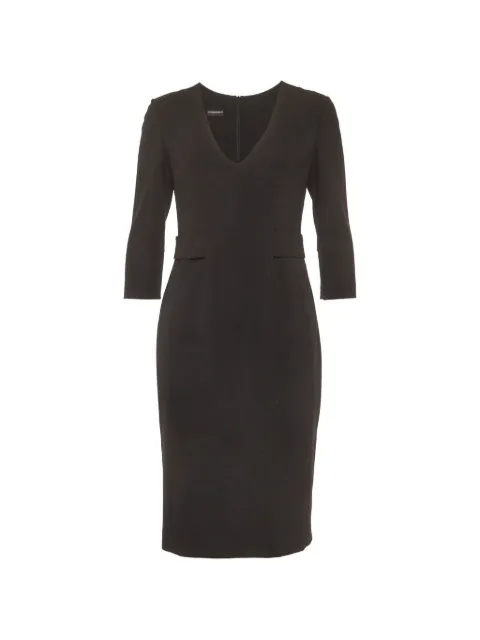 Emporio Armani Pre-Owned V-neck midi dress Black 1311981