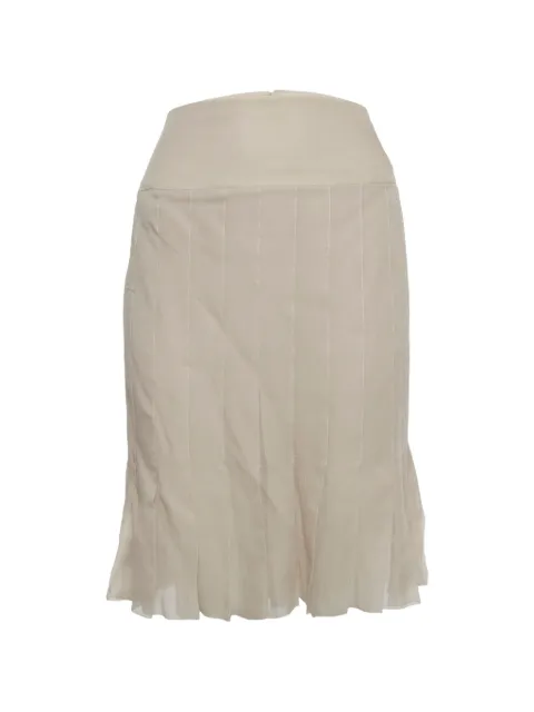 CHANEL Pre-Owned pleated silk mini skirt Neutrals 1293223