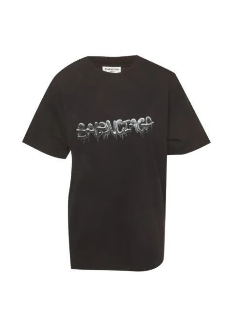 Balenciaga Pre-Owned logo-graphic T-shirt Black 1333696