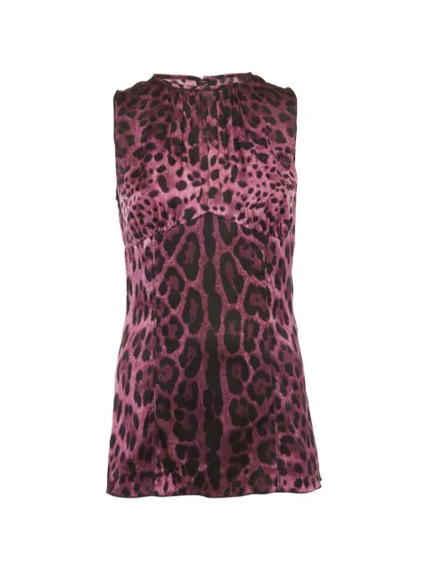 Dolce & Gabbana Pre-Owned leopard-print satin top Purple 1291863