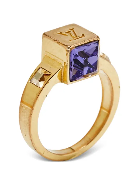 Louis Vuitton Pre-Owned Gamble crystal ring Gold 1309118