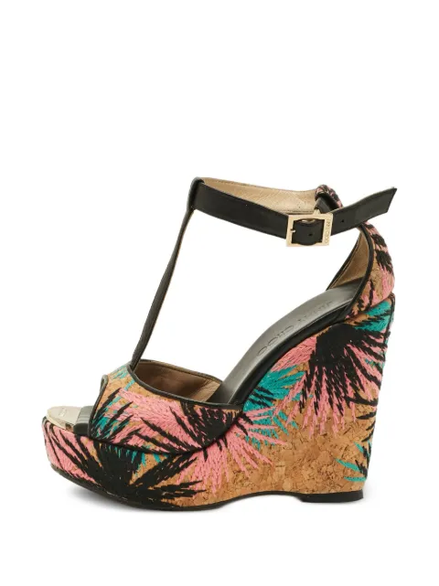Jimmy Choo Pre-Owned T-bar wedge sandals Neutrals 1300728