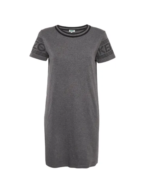 Kenzo Pre-Owned logo-print jersey T-shirt midi dress Grey 1288549