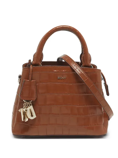 DKNY Vintage Paige croc-embossed leather tote bag Brown 1280387