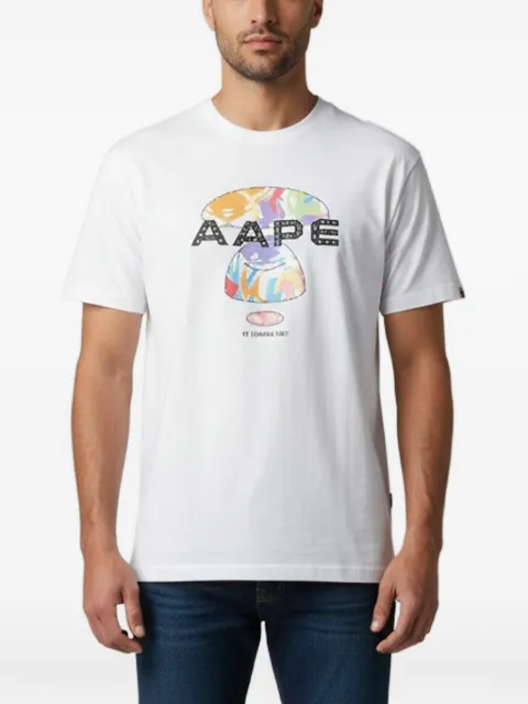 A BATHING APE® logo-print short-sleeve T-shirt White 1350940