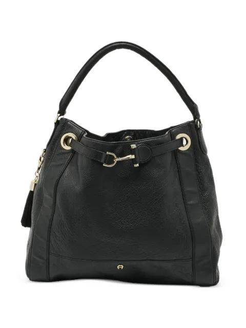 Aigner Vintage Cavallina leather shoulder bag Black 1302369