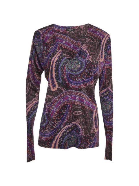 Etro Pre-Owned Paisley-print long-sleeve T-shirt Black 1304109