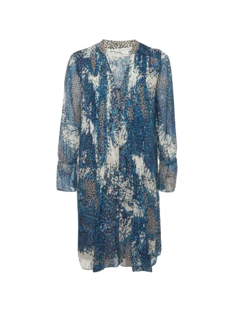 Dvf Vintage Kourtni printed silk mini-dress Blue 1339150