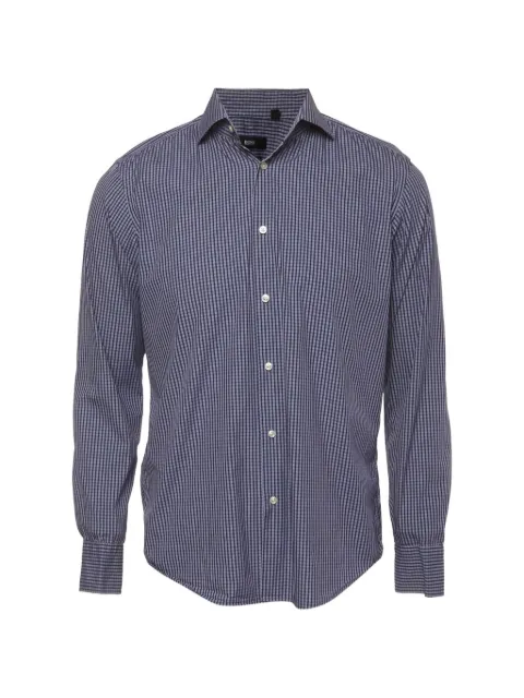 BOSS check-pattern shirt Blue 1344358