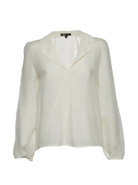 Maje V-neck textured blouse White 1326796