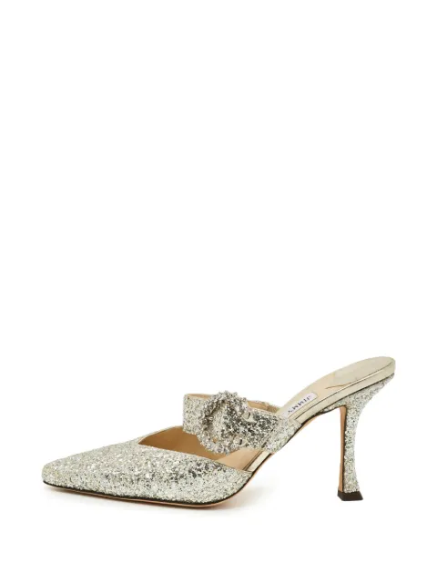 Jimmy Choo Pre-Owned Marta crystal-embellished mules Silver 1313742
