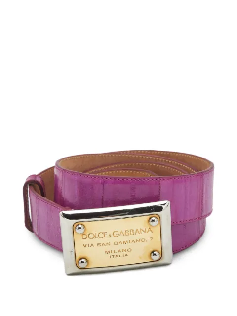 Dolce & Gabbana Pre-Owned logo plaque belt Pink 1304016
