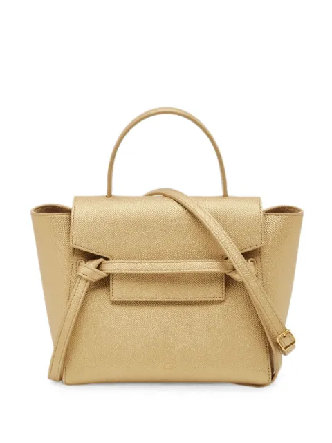Celine Pre-Owned 2019 Belt Nano handbag Gold 1281290