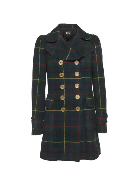 Dolce & Gabbana Pre-Owned check double-breasted coat Green 1308544
