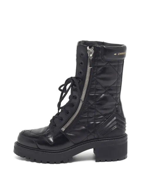 Christian Dior Pre-Owned D-Leader Cannage combat boots Black 1287291