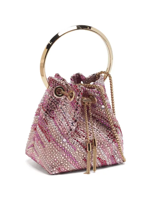 Jimmy Choo Pre-Owned BonBon crystal-embellished bucket bag Pink 1315568