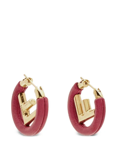 Fendi Pre-Owned F Is Fendi leather hoop earrings Red 1350944