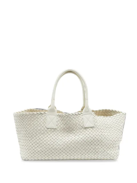 Bottega Veneta Pre-Owned medium Cabat Intrecciato leather tote bag White 1335543