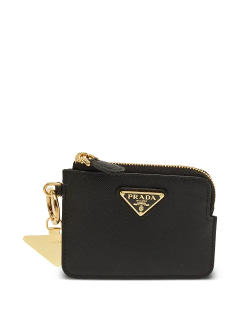 Prada Pre-Owned Saffiano-leather zip card case Black 1290261