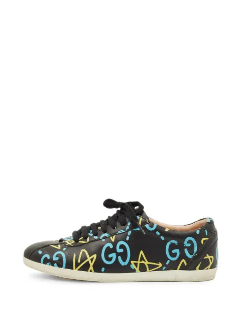 Gucci Pre-Owned Ace Ghost leather sneakers Black 1280347