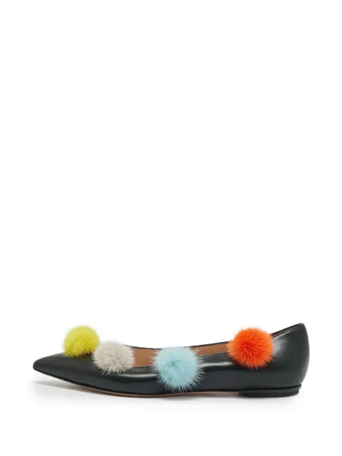 Fendi Pre-Owned Pom Pom ballet flats Black 1351284