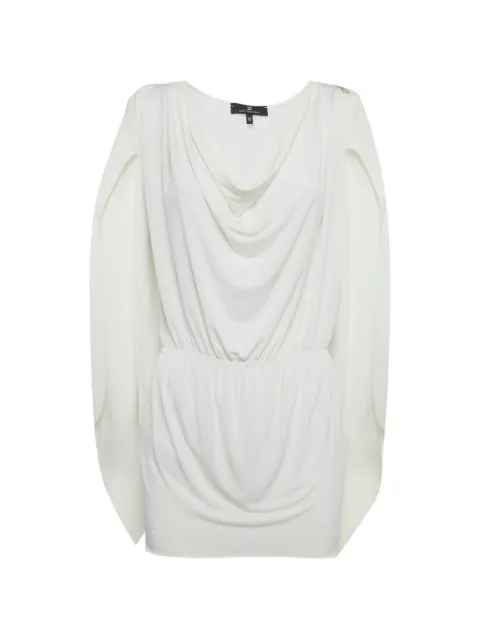 Elisabetta Franchi draped cinched-waist tunic mini dress White 1271989