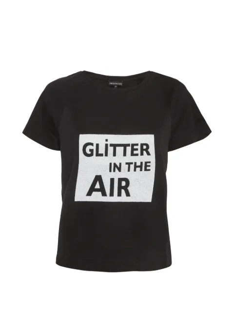 Emporio Armani Pre-Owned glitter-print short-sleeve T-shirt Black 1302190