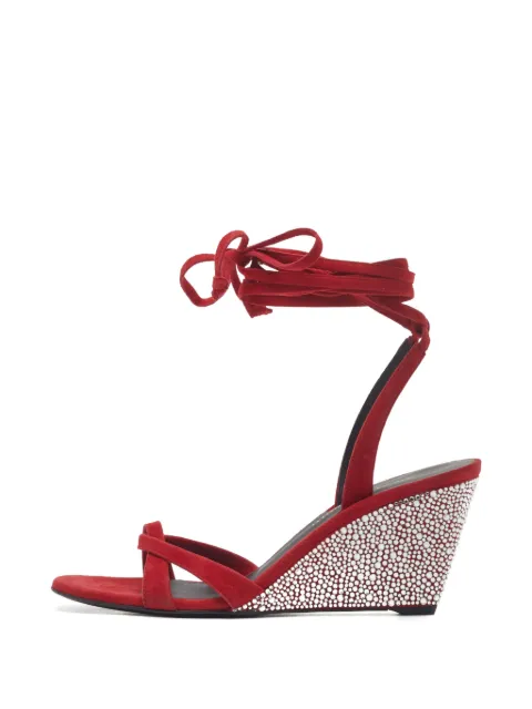 Giuseppe Zanotti Vintage crystal-embellished lace-up sandals Red 1348285