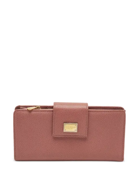 Dolce & Gabbana Pre-Owned logo-plaque wallet Pink 1316439