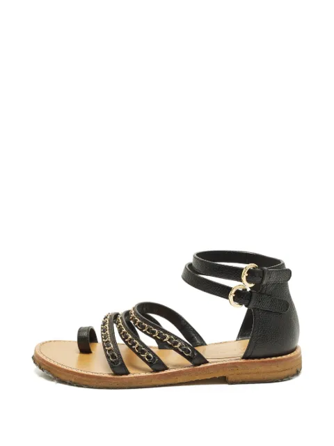 CHANEL Pre-Owned chain-embellished sandals Black 1337093