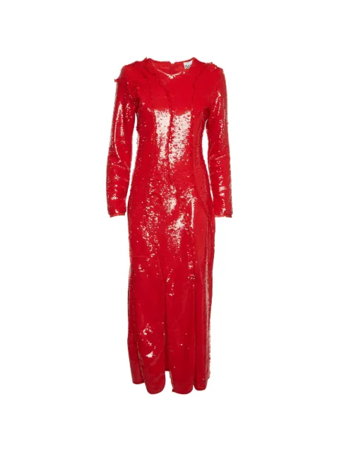 GANNI long-sleeves maxi dress Red 1294633