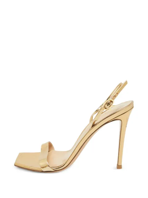 Gianvito Rossi ribbon-detail slingback heeled sandals Gold 1359668