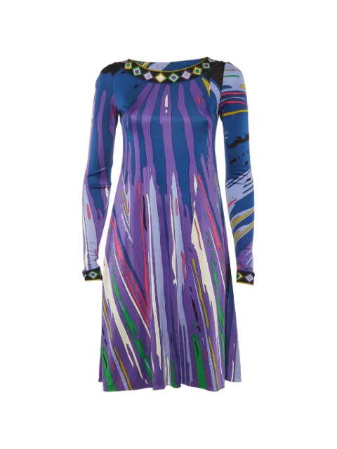 PUCCI Pre-Owned printed long-sleeve mini dress Blue 1312037