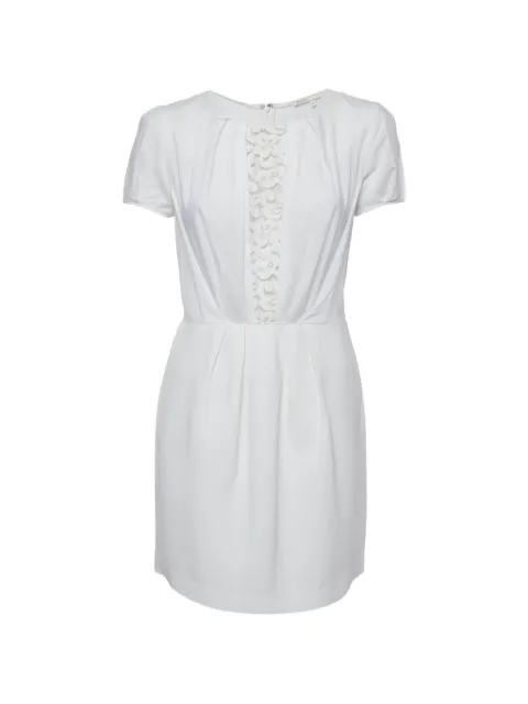 Maje lace-insert short-sleeved shift mini dress White 1361409