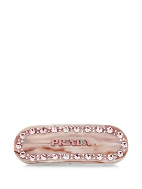 Prada Pre-Owned marbled crystal-embellished hair clip Pink 1309348