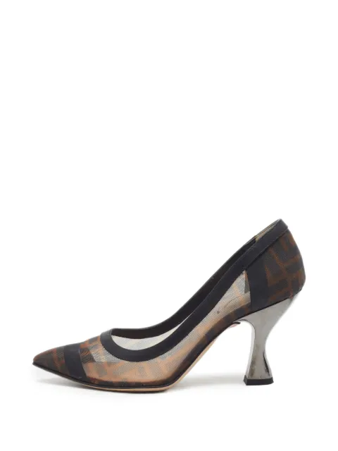 Fendi Pre-Owned Colibri FF net pumps Brown 1331947