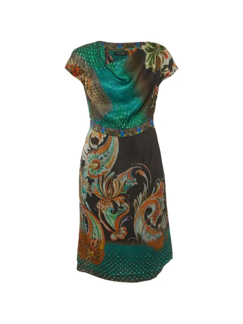Etro Pre-Owned cap-sleeve printed mini dress Green 1315208