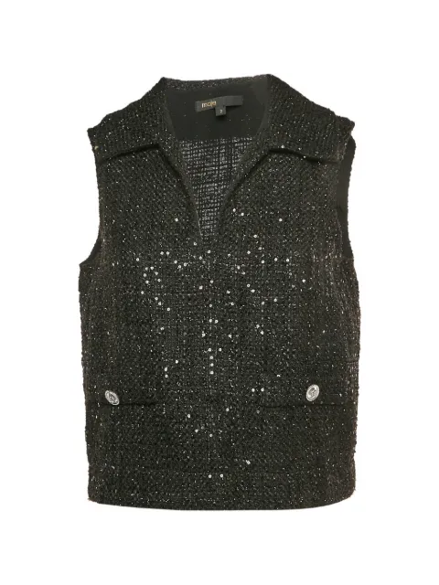 Maje sequin tweed top Black 1328559