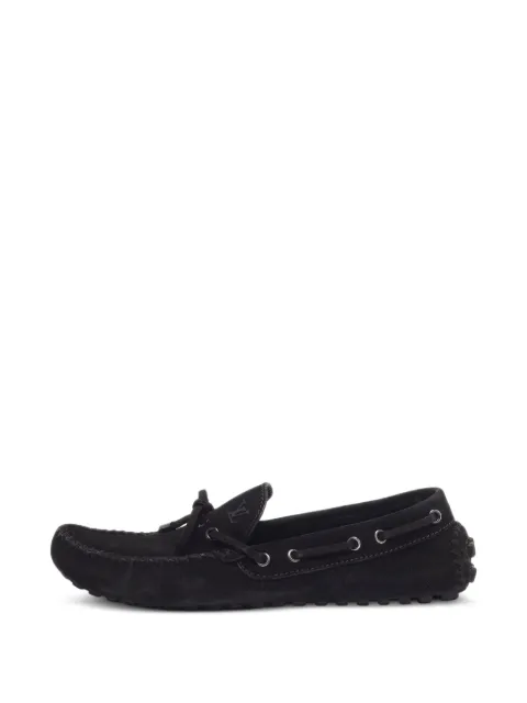 Louis Vuitton Pre-Owned bow-detail suede loafers Black 1334000