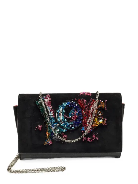 Christian Louboutin Pre-Owned Paloma Love embellished clutch bag Black 1272288