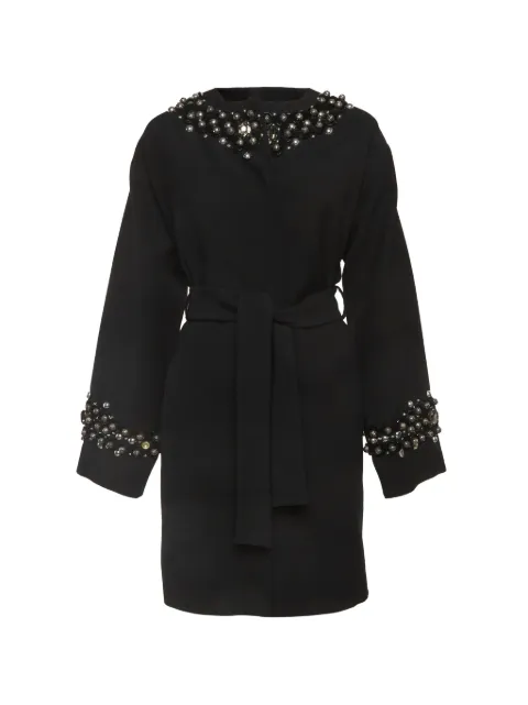 Dolce & Gabbana Pre-Owned beaded belted coat Black 1293146